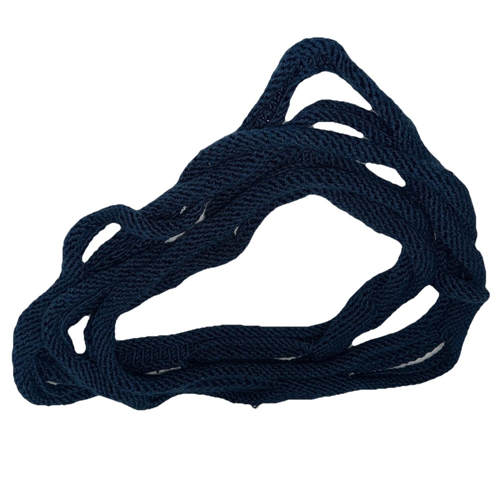 Funky Blue Infinity Scarf Holes Fringe Scarf